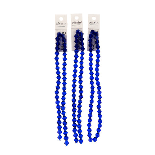 Crystal Lane Bicone 2 Strand 7in (Apx44pcs) 8mm Transparent Dark Sapphire