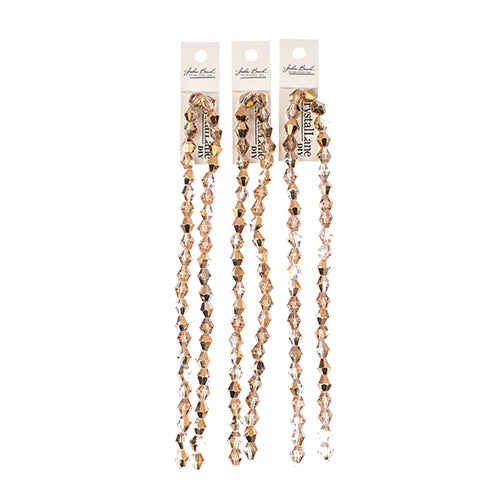 Crystal Lane Bicone 2 Strand 7in (Apx44pcs) 8mm Transparent Crystal/Half Copper Iris