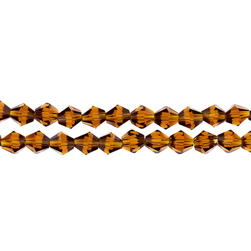 Crystal Lane Bicone 2 Strand 7in (Apx44pcs) 8mm Transparent Amber