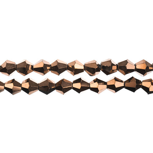 Crystal Lane Bicone 2 Strand 7in (Apx44pcs) 8mm Opaque Copper Iris