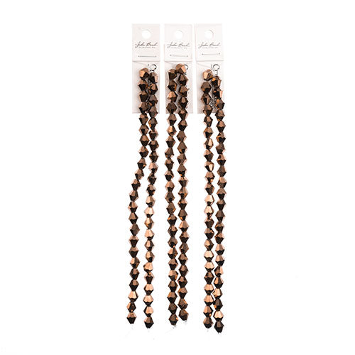 Crystal Lane Bicone 2 Strand 7in (Apx44pcs) 8mm Opaque Copper Iris