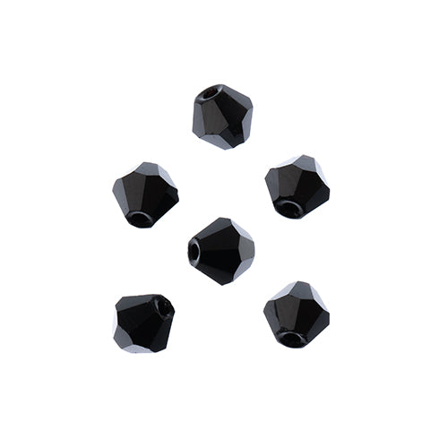 Crystal Lane Bicone 2 Strand 7in (Apx44pcs) 8mm Opaque Black
