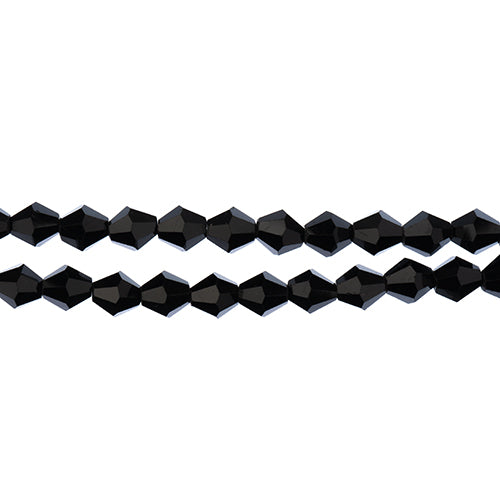 Crystal Lane Bicone 2 Strand 7in (Apx44pcs) 8mm Opaque Black