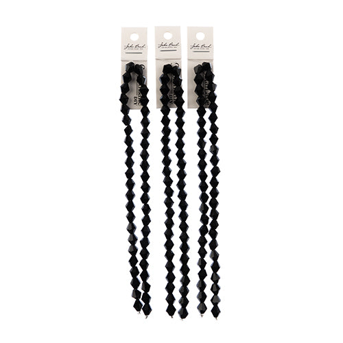Crystal Lane Bicone 2 Strand 7in (Apx44pcs) 8mm Opaque Black