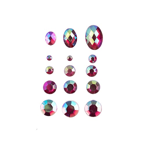 Acrylic Flat Back Rhinestone Box 77g Assorted Sizes Round And Oval 