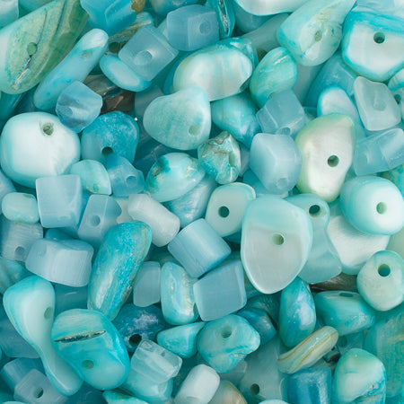 Semi-Precious Chips Loose 100g/Bag Pacific Blue
