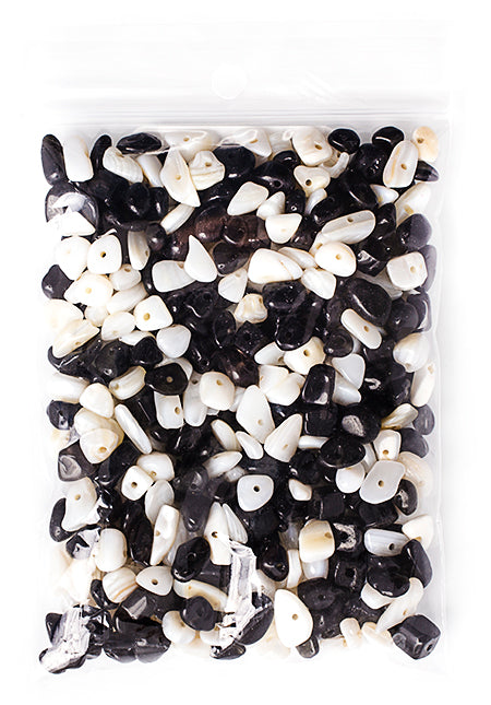 Semi-Precious Chips Loose 100g/Bag Yin & Yang Mix