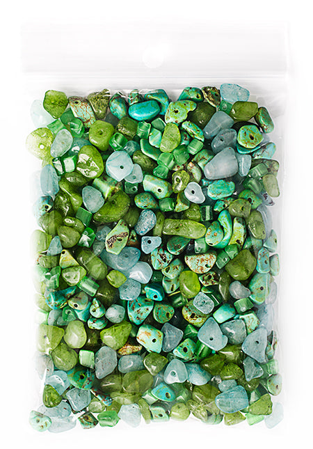 Semi-Precious Chips Loose 100g/Bag Irish Eye Mix