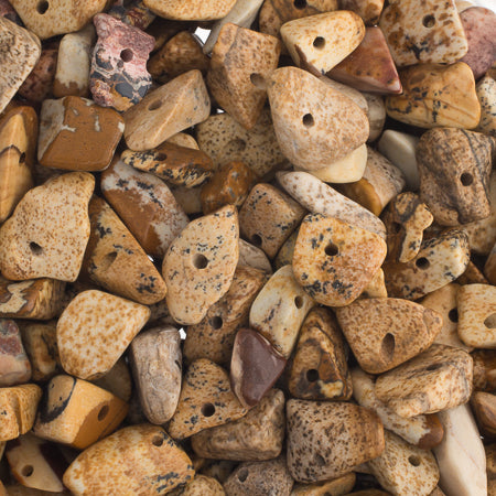 Semi-Precious Chips Loose 100g/Bag Picture Jasper