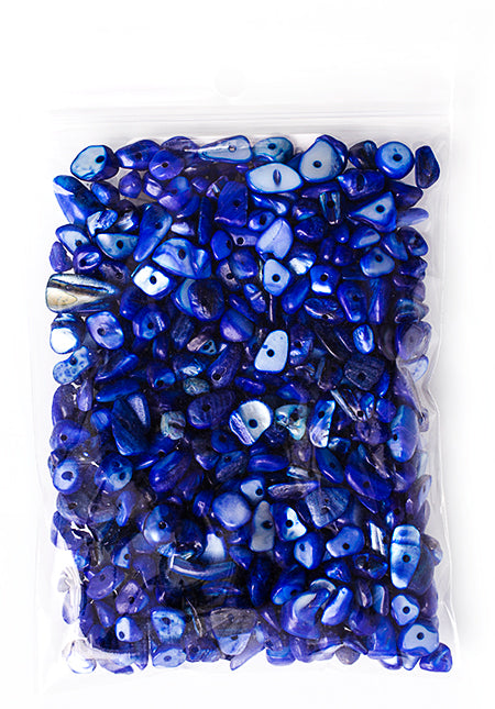 Semi-Precious Chips Loose 100g/Bag Blue Dyed Mother of Pearl