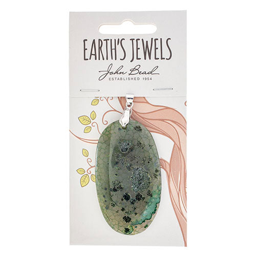 Semi-Precious Pendant Agate Approx 55mm Oval 