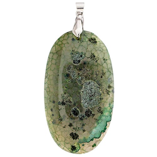 Semi-Precious Pendant Agate Approx 55mm Oval