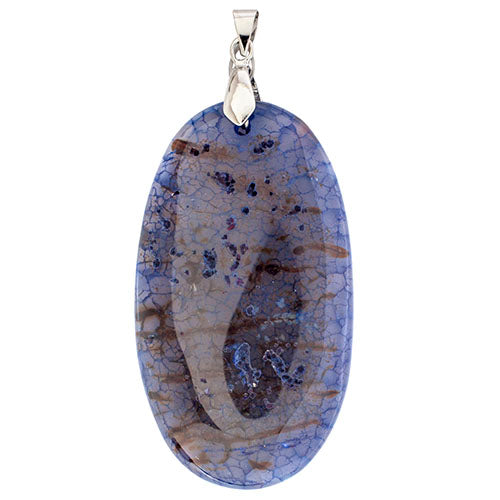 Semi-Precious Pendant Agate Approx 55mm Oval