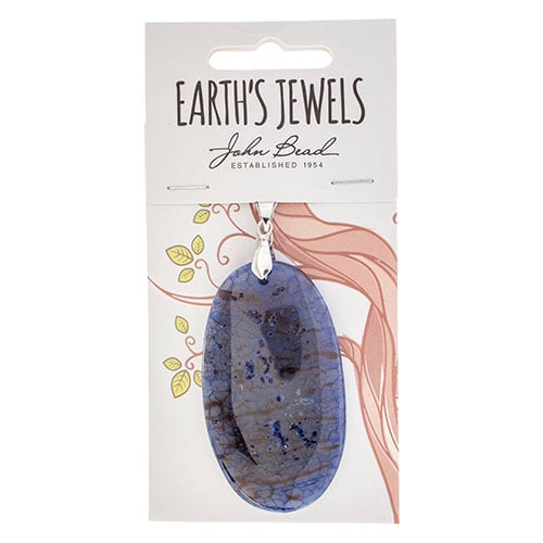 Semi-Precious Pendant Agate Approx 55mm Oval 