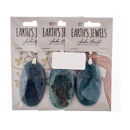 Semi-Precious Pendant Agate Approx 55mm Oval 