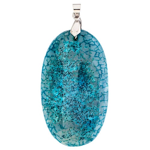 Semi-Precious Pendant Agate Approx 55mm Oval