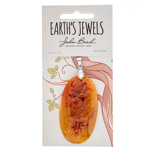 Semi-Precious Pendant Agate Approx 55mm Oval 