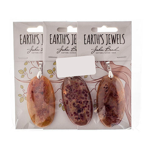 Semi-Precious Pendant Agate Approx 55mm Oval 