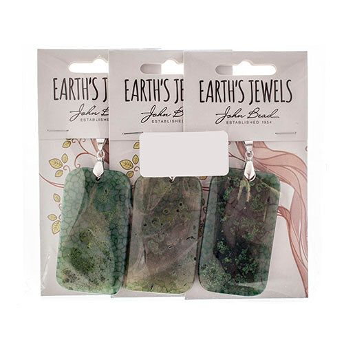 Semi-Precious Pendant Agate Approx 55mm Rectangle 