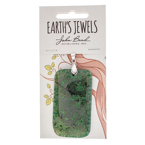 Semi-Precious Pendant Agate Approx 55mm Rectangle 