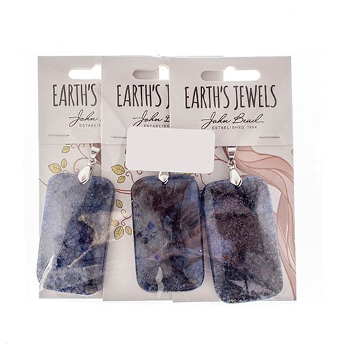 Semi-Precious Pendant Agate Approx 55mm Rectangle 