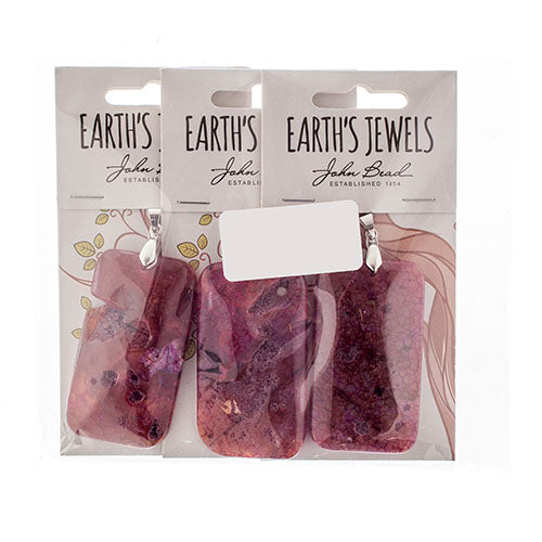 Semi-Precious Pendant Agate Approx 55mm Rectangle 