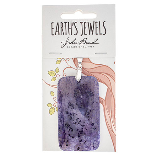 Semi-Precious Pendant Agate Approx 55mm Rectangle 