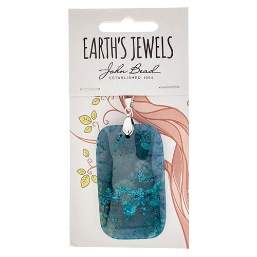 Semi-Precious Pendant Agate Approx 55mm Rectangle 