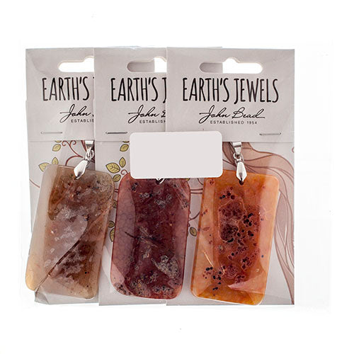 Semi-Precious Pendant Agate Approx 55mm Rectangle 