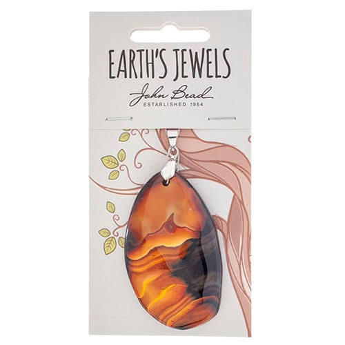 Semi-Precious Pendant Agate Approx 50mm 