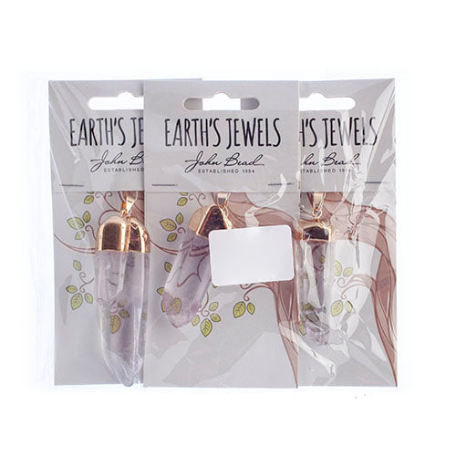 Semi-Precious Pendant Mineral Stone Approx 40mm Crystal