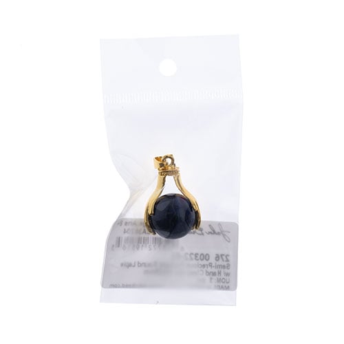 Semi-Precious Pendant Round W/ Hand Clasp Approx 19x29mm Lapis