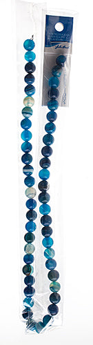 Semi-Precious 16in Blue Agate Natural Dyed