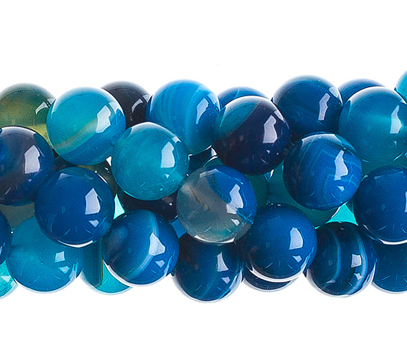 Semi-Precious 16in Blue Agate Natural Dyed