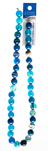 Semi-Precious 16in Blue Agate Natural Dyed