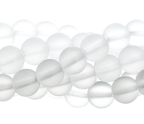 Semi-Precious Beads Clear Frosted Quartz Natural
