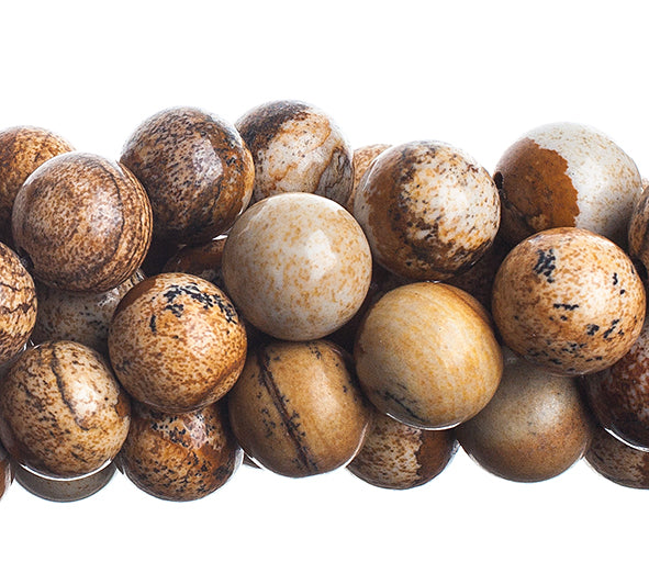 Semi-Precious Beads Picture Jasper Natural
