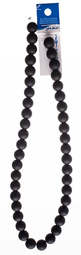 Semi-Precious Beads Black Stone Natural Matte Dyed