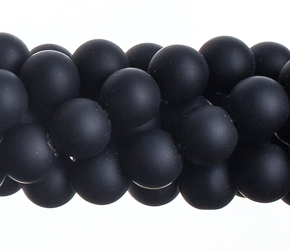 Semi-Precious Beads Black Stone Natural Matte Dyed