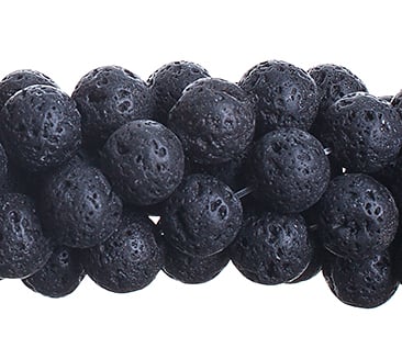 Semi-Precious Beads Black Lava Natural