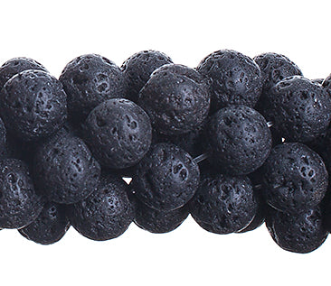 Semi-Precious Beads Black Lava Natural