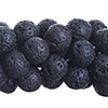 Semi-Precious Beads Black Lava Natural