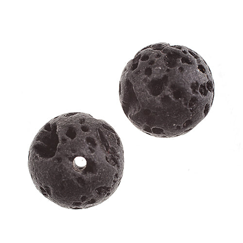 Semi-Precious Beads Black Lava Natural