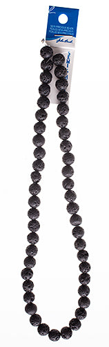 Semi-Precious Beads Black Lava Natural
