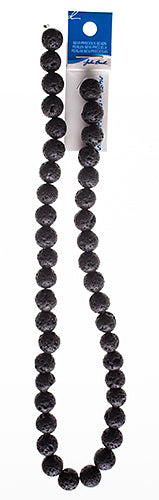 Semi-Precious Beads Black Lava Natural
