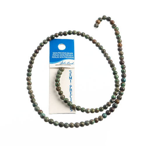Semi-Precious Beads 16in Turquoise Natural Round