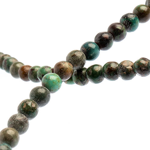 Semi-Precious Beads 16in Turquoise Natural Round
