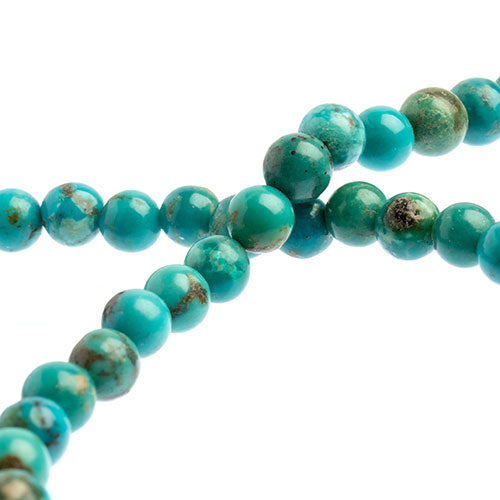 Semi-Precious Beads 16in Turquoise Natural Round