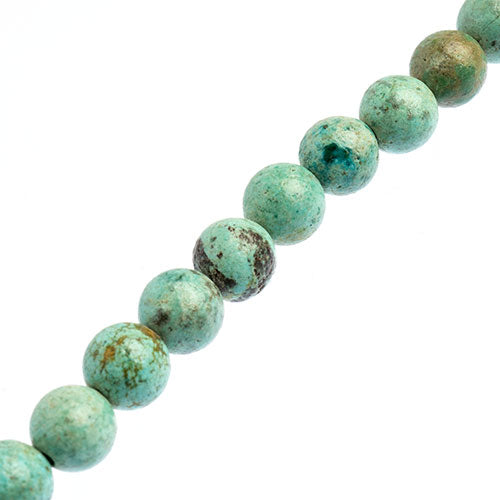 Semi-Precious Beads 16in Turquoise Natural Round