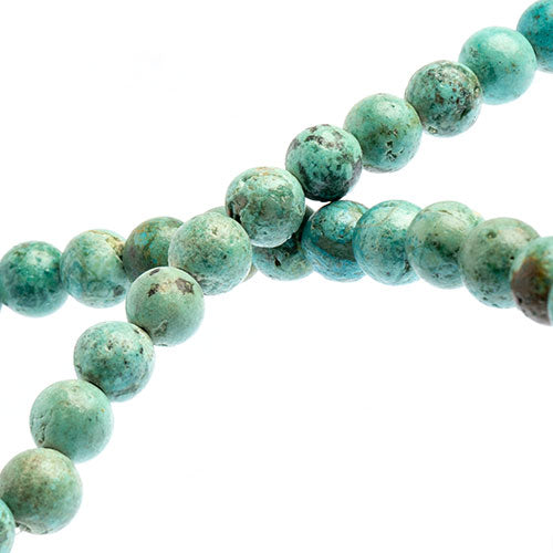 Semi-Precious Beads 16in Turquoise Natural Round